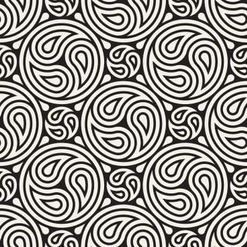 Seamless vector pattern geometric background. Geometric lines lattice. Rounded Stock Illustration