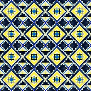 Seamless vector pattern in geometric ornamental style Stock Illustration