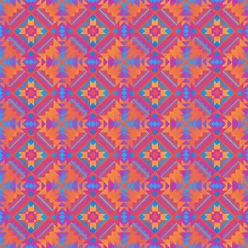 Seamless vector pattern in geometric ornamental style Stock Illustration