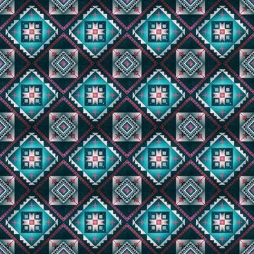 Seamless vector pattern in geometric ornamental style Stock Illustration