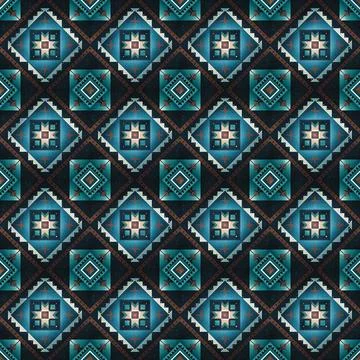 Seamless vector pattern in geometric ornamental style Stock Illustration