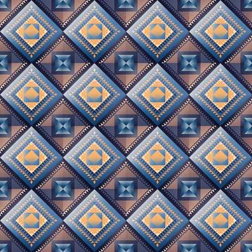 Seamless vector pattern in geometric ornamental style Stock Illustration