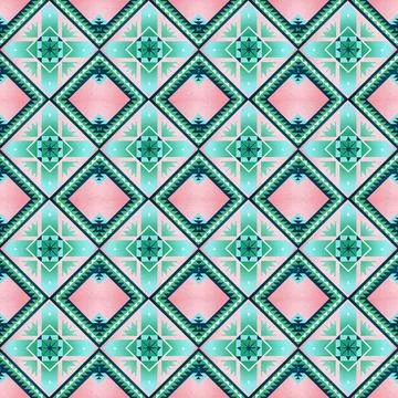 Seamless vector pattern in geometric ornamental style Stock Illustration