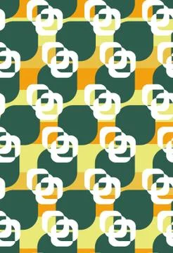 Seamless vector pattern with geometric roses in vintage colors. Stock Illustration