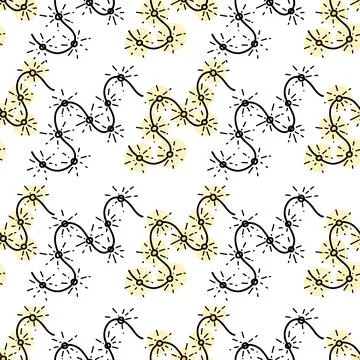 Seamless vector pattern with gerland light in doodle style Stock Illustration