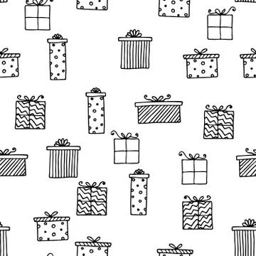 Seamless vector pattern with gift boxes. Wallpaper, textiles, wrapping, card Stock Illustration