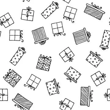 Seamless vector pattern with gift boxes. Wallpaper, textiles, wrapping, card イラスト素材