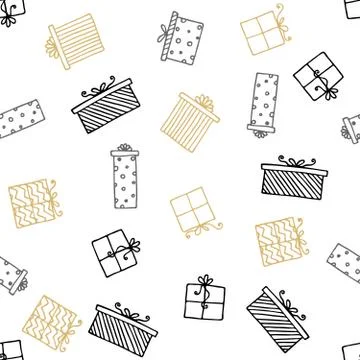 Seamless vector pattern with gift boxes. Wallpaper, textiles, wrapping, card Stock Illustration