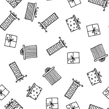 Seamless vector pattern with gift boxes. Wallpaper, textiles, wrapping, card Illustrazione stock