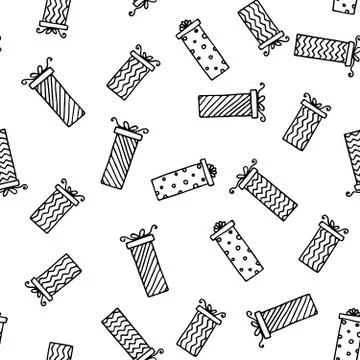 Seamless vector pattern with gift boxes. Wallpaper, textiles, wrapping, card イラスト素材
