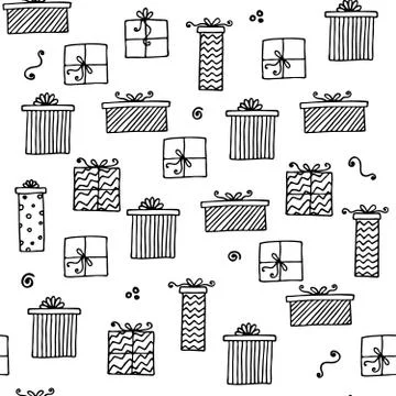 Seamless vector pattern with gift boxes. Wallpaper, textiles, wrapping, card Stock Illustration