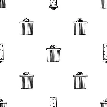 Seamless vector pattern with gift boxes. Wallpaper, textiles, wrapping, card Stock Illustration