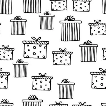 Seamless vector pattern with gift boxes. Wallpaper, textiles, wrapping, card Stock Illustration
