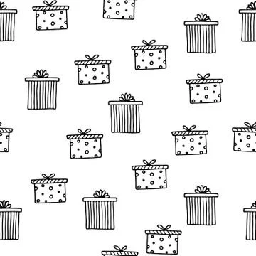 Seamless vector pattern with gift boxes. Wallpaper, textiles, wrapping, card イラスト素材