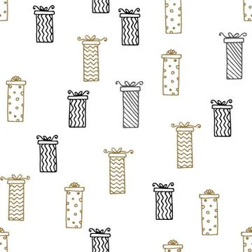 Seamless vector pattern with gift boxes. Wallpaper, textiles, wrapping, card イラスト素材