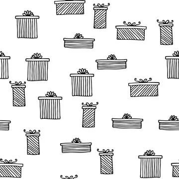 Seamless vector pattern with gift boxes. Wallpaper, textiles, wrapping, card Stock Illustration