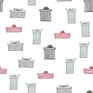 Seamless vector pattern with gift boxes. Wallpaper, textiles, wrapping, card 스톡 일러스트