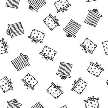 Seamless vector pattern with gift boxes. Wallpaper, textiles, wrapping, card Illustrazione stock