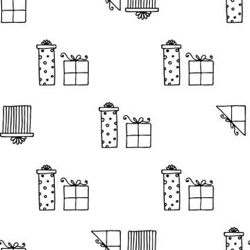 Seamless vector pattern with gift boxes. Wallpaper, textiles, wrapping, card Illustrazione stock