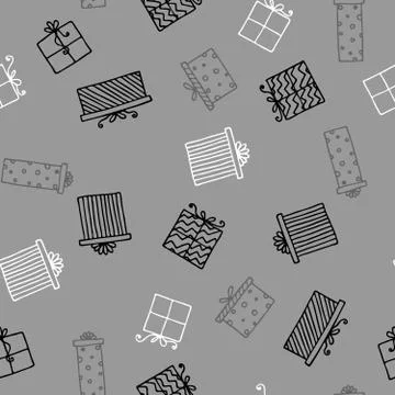 Seamless vector pattern with gift boxes. Wallpaper, textiles, wrapping, card Illustrazione stock