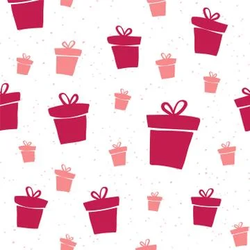 Seamless vector pattern with gift boxes Illustrazione stock