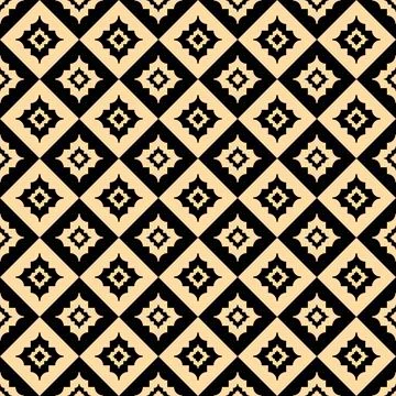 Seamless vector pattern. Gold and black rhomb. 스톡 일러스트