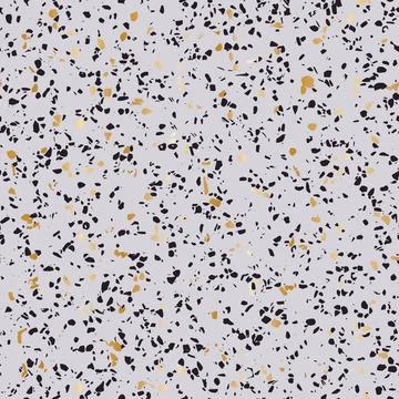 Seamless vector pattern gold and black terrazzo speckles on gray, great for Stock Illustration