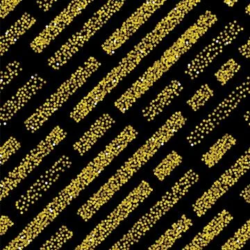 Seamless vector pattern with gold glitter textured diagonal lines Stock Illustration