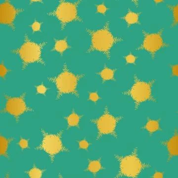 Seamless vector pattern with golden gradient stars on a bright teal background Stock Illustration
