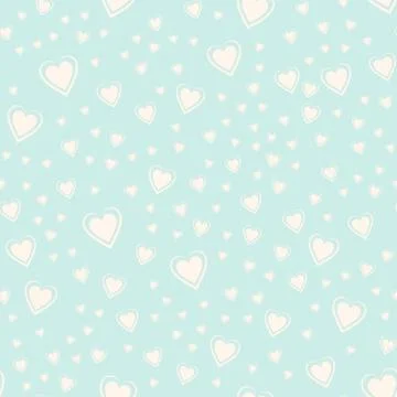 Seamless vector pattern from graceful big and small hearts. Stock Illustration