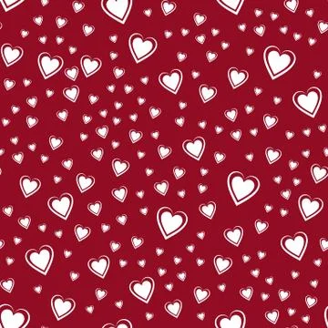Seamless vector pattern from graceful hearts. Stock Illustration