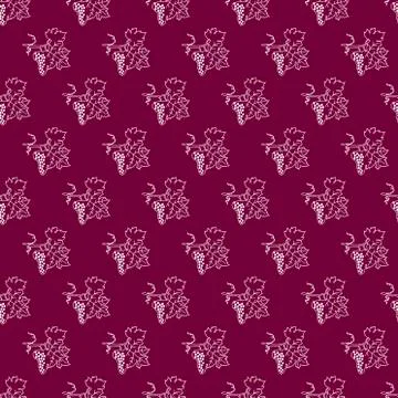 Seamless vector pattern with grapes. Handdrawing illustration of bunch of grapes Stock Illustration