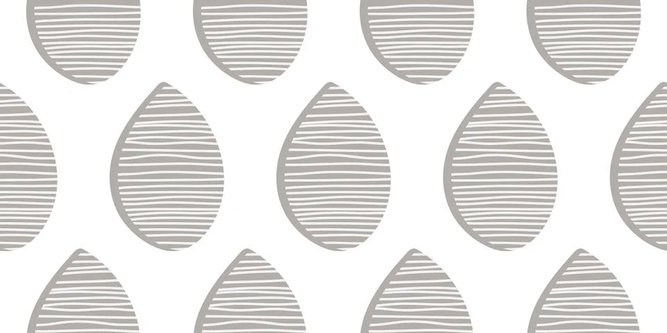 Seamless vector pattern. Gray abstract drops with hand drawn lines Stock Illustration