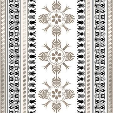 Seamless vector pattern with greek ornaments. Сlassical Greek borders: meander,  Stock Illustration