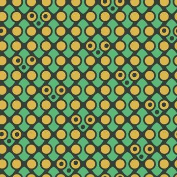 Seamless vector pattern with green alien heads Stock Illustration