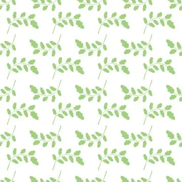 Seamless vector pattern with green leaves. Decorative background. Modern mini Stock-Illustration