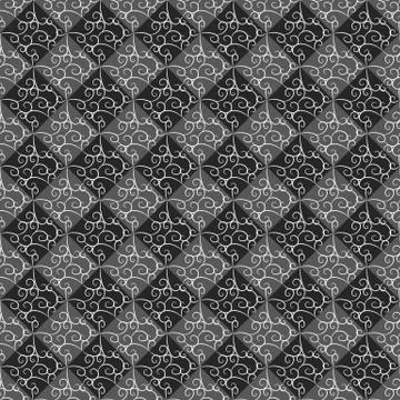 Seamless vector pattern with grey diamod shaped tiles and swirly white texture Stock Illustration