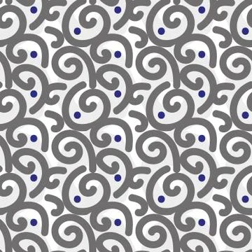 Seamless vector pattern with grey ornament Stock Illustration
