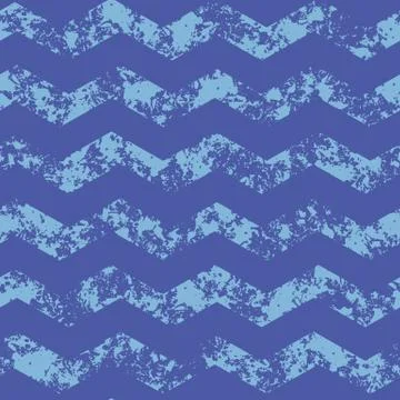 Seamless vector pattern with grunge blue chevron Stock Illustration