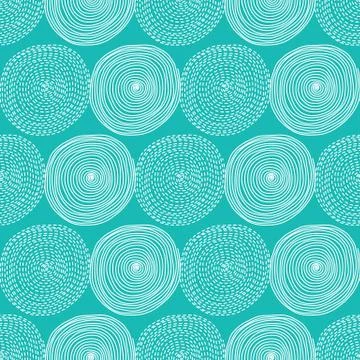 Seamless vector pattern with hand drawn abstract circles. Stock Illustration