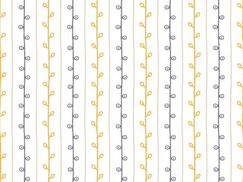Seamless vector pattern. Hand drawn branch background Stock Illustration