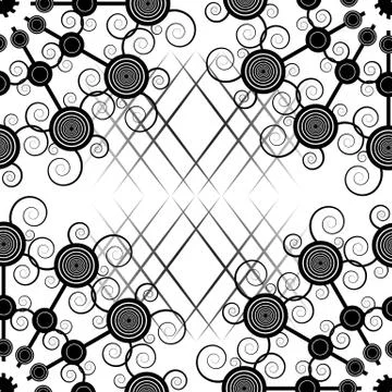 Seamless vector pattern with hand drawn ornamental doodle snowflakes 스톡 일러스트