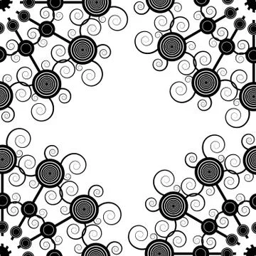 Seamless vector pattern with hand drawn ornamental doodle snowflakes Stock Illustration
