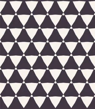 Seamless vector pattern. Hand drawn triangle lattice grid . Repeating geo Stock Illustration