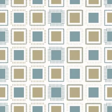 Seamless vector pattern. Hand drawn square geometric mosaic grid. Modern all 스톡 일러스트