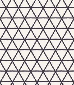 Seamless vector pattern. Hand drawn triangle lattice grid . Repeating geo Stock Illustration