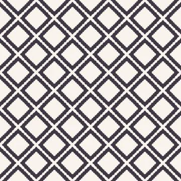Seamless vector pattern. Hand drawn square lattice grid . Repeating geo イラスト素材