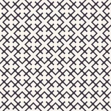 Seamless vector pattern. Hand drawn square lattice grid . Repeating geo Stock Illustration