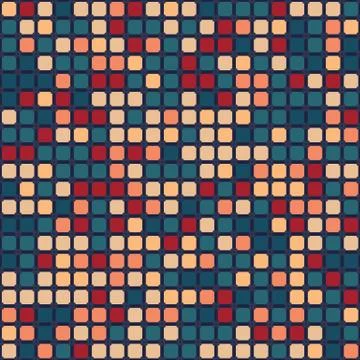 Seamless vector pattern. Hand drawn square pixel grid. Geometric tiny mosaic Stock Illustration