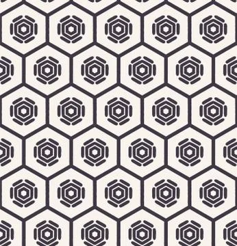 Seamless vector pattern. Hand drawn mosaic tile shapes. Repeating geo circle Illustrazione stock